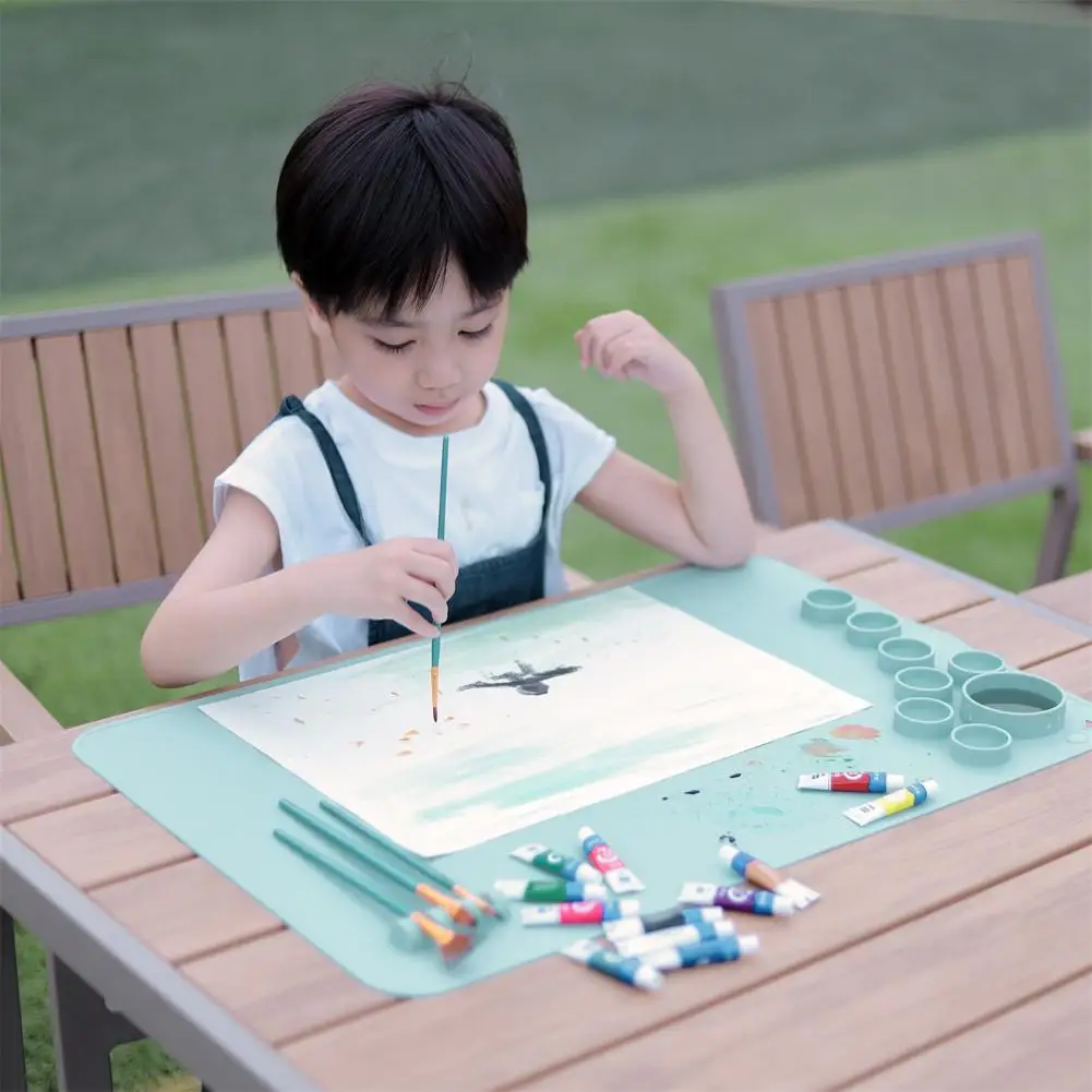 Children Drawing Mat  Unique Waterproof High Toughness  Painting Ink Blending Silicone Painting Mat for Home