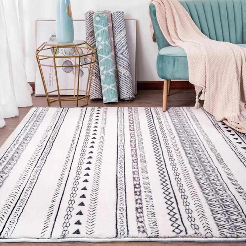 Persian Luxurious Carpet Artistic Retro Living Room Carpets Bohemian Striped Minimalist Rugs Comfortable Soft Bedroom Rug Tapete