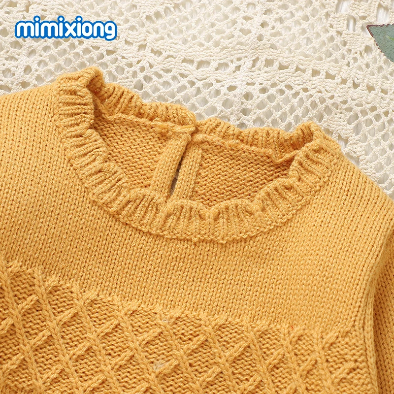 0-18m Baby Rompers Newborn Boy & Girl Yellow Crew Neck Long Sleeve Knitted Jumpsuits Playsuits One Piece Toddler Outwear Clothes