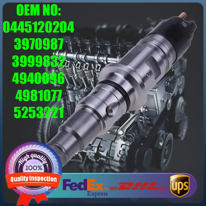 

Diesel Engine Parts 0445120204 3970987 3999832 4940096 5253221 Fuel Common Rail Injector for Cummins ISB/QSB 6.7L Dodge Ram 3500
