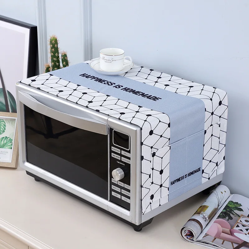 Simple Fabric Household Items Oven Refrigerator Oil-proof and Water-proof Cover Cloth Microwave Oven Cover Printed Dust Cover