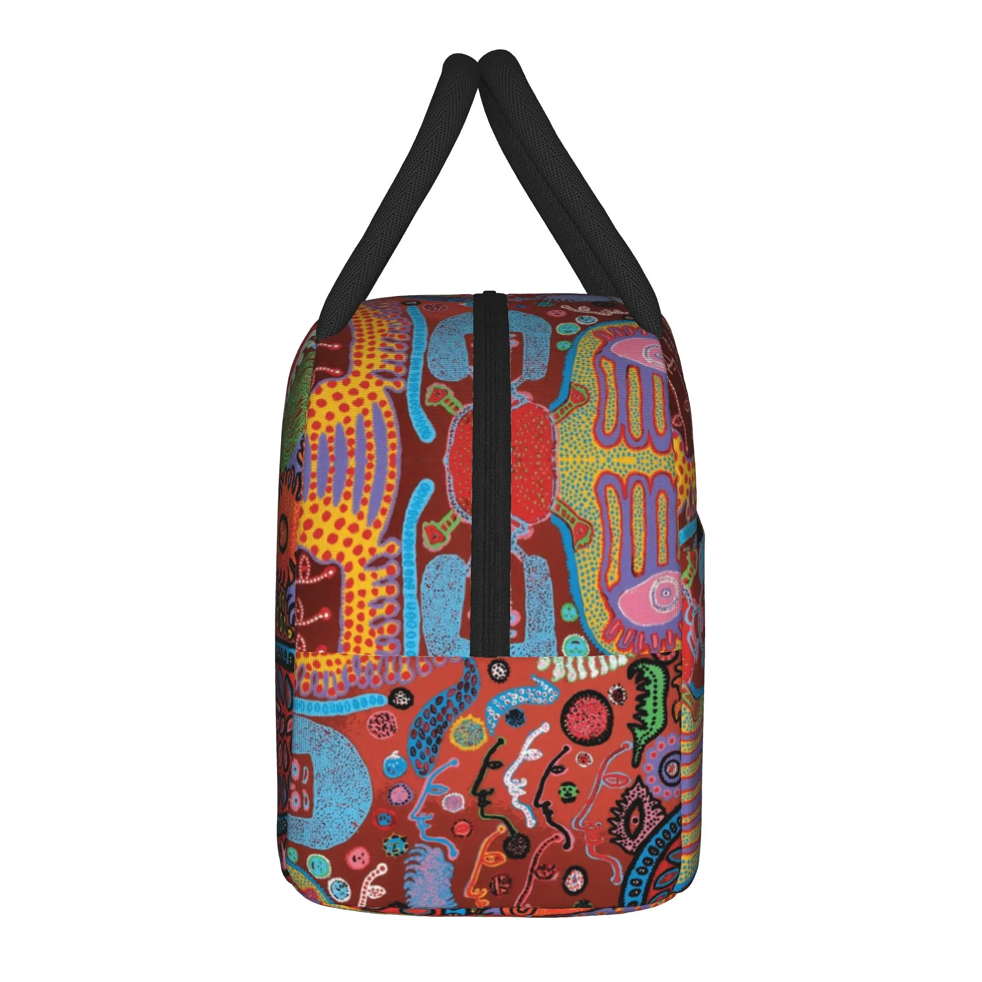 Yayoi Kusama Fungus Insulated Lunch Bag Cooler Bag Reusable,Meal Container Polka High Capacity Tote Lunch Box Bento Pouch