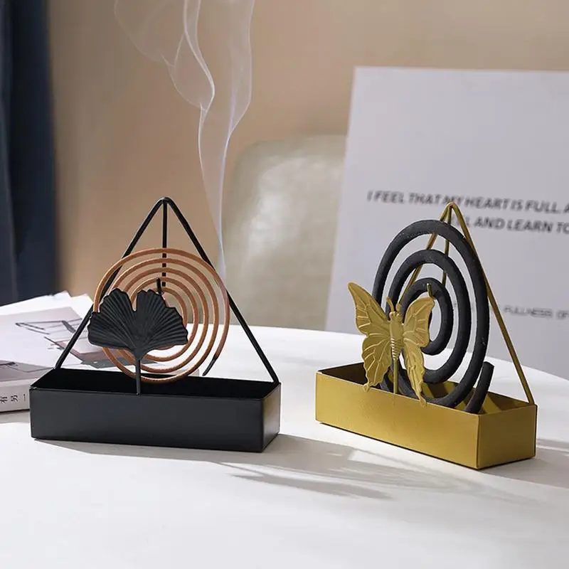 

Iron Mosquito Coil Holder portable Incense Holder Coil Incense Burner Frame Modern Repellent Incense Rack indoor outdoor use