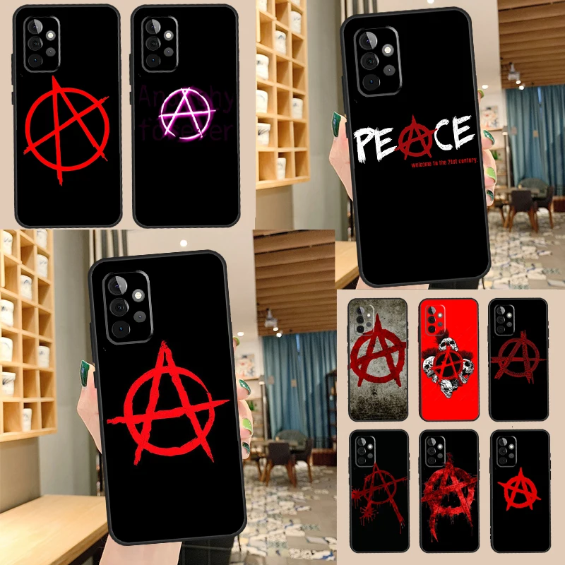 Anarchie symbol ein Fall für Samsung Galaxy A14 A34 A54 A13 A33 A53 A73 A52S A51 A71 A12 A22 A32 A42 A52 Abdeckung