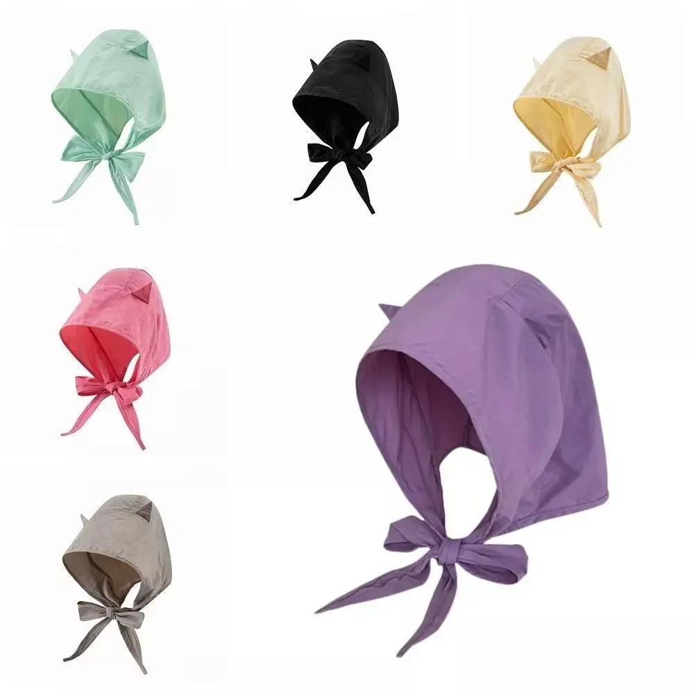 

Cute Devil Corner Summer Concave Shape Quick Drying Thin Headscarf Hat Y2k Adhesive Strap Big Head Circumference Fisherman Hat