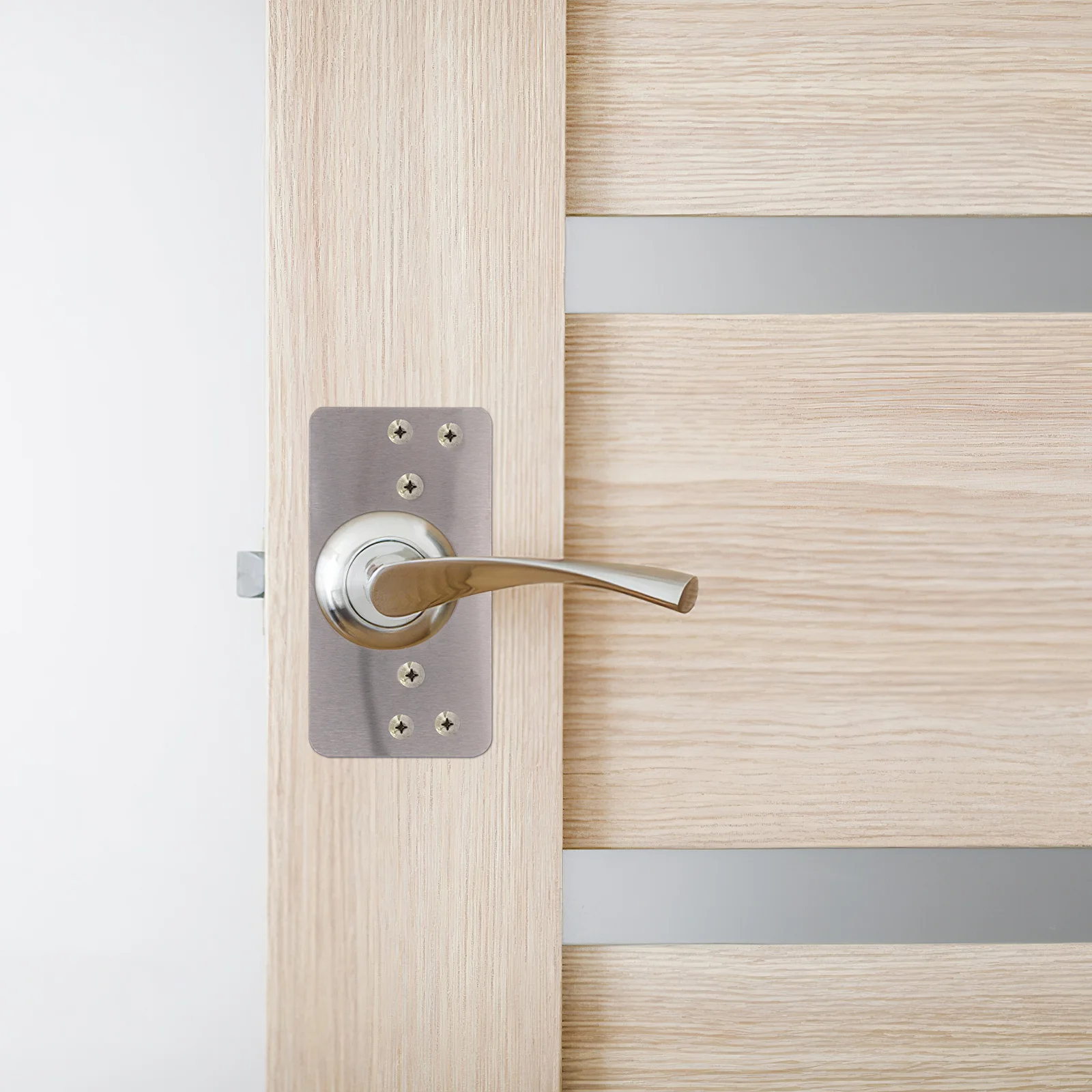 8Pcs Heavy Duty Door Hole Cover Plate Circular Repair Strike Plate Stainless Steel Front Door Reinforcement Filler Kit