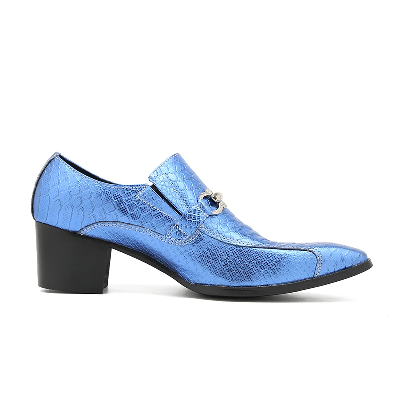 Herren-Slipper im italienischen Stil mit Krokodilmuster, hoher Absatzhöhe, aus echtem Leder, luxuriöse, formelle Schuhe für Geschäftstermine und festliche Anlässe. – Detail 11