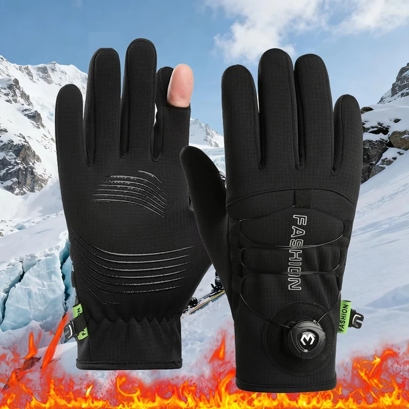 Winter Warm Gloves Men Women Extended Thickened Windproof Waterproof Sports Touchscreen MTB Skiing Cycling Gloves New