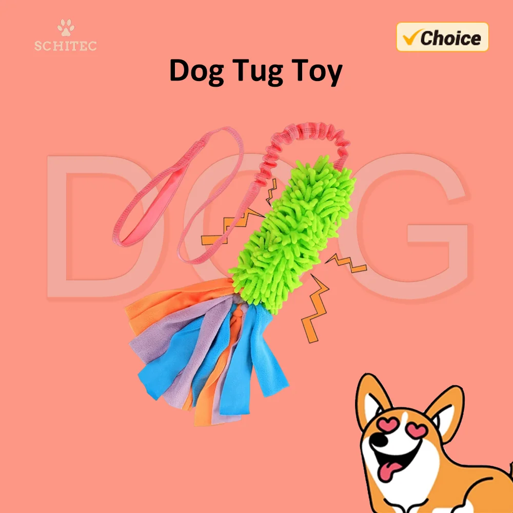 

SChitec Tug Toy for Dogs, Bungee Tug of War Rope Toys with Squeaky Sound for Small Medium Large Dog, Puppy Training Pull Toy