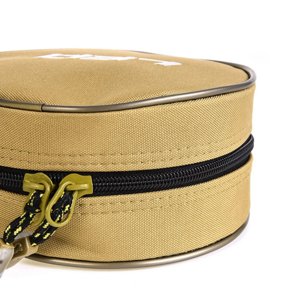 

Wheel Outdoor Fishing Pouch Shockproof Storage Bag For Fishing Kits Carry Bag Durable Polyester Material (Khaki, One Layer)