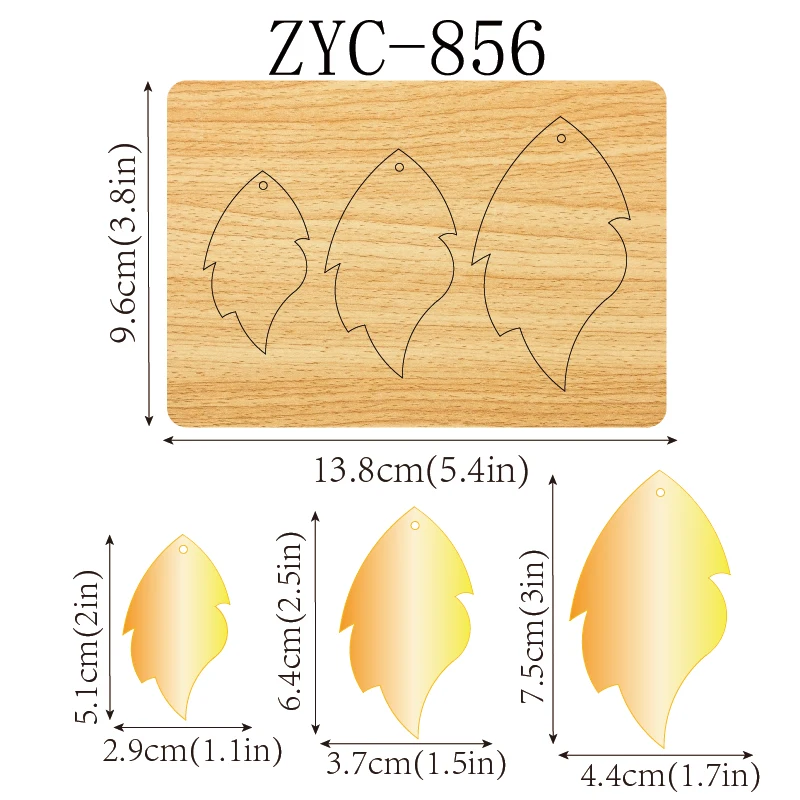 ZYC-856 eardrop wooden cutting mold suitable for diecutting machines