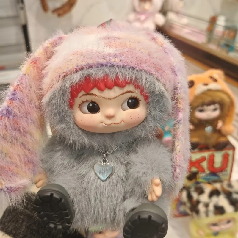 Genuine Miniso Wakuku Trendy Plush Toy Figure Blind Box Display Item Soft Stuffed Doll Girlsgift Collectible Miniature Figurine