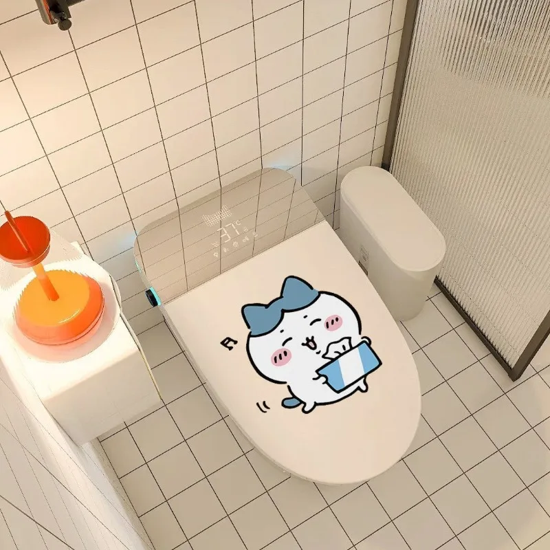 Jikikawa Cute Cartoon Toilet Paper for Bathroom Waterproof Decal Anime wall sticker -self-adhesive,waterproof and moisture-proof