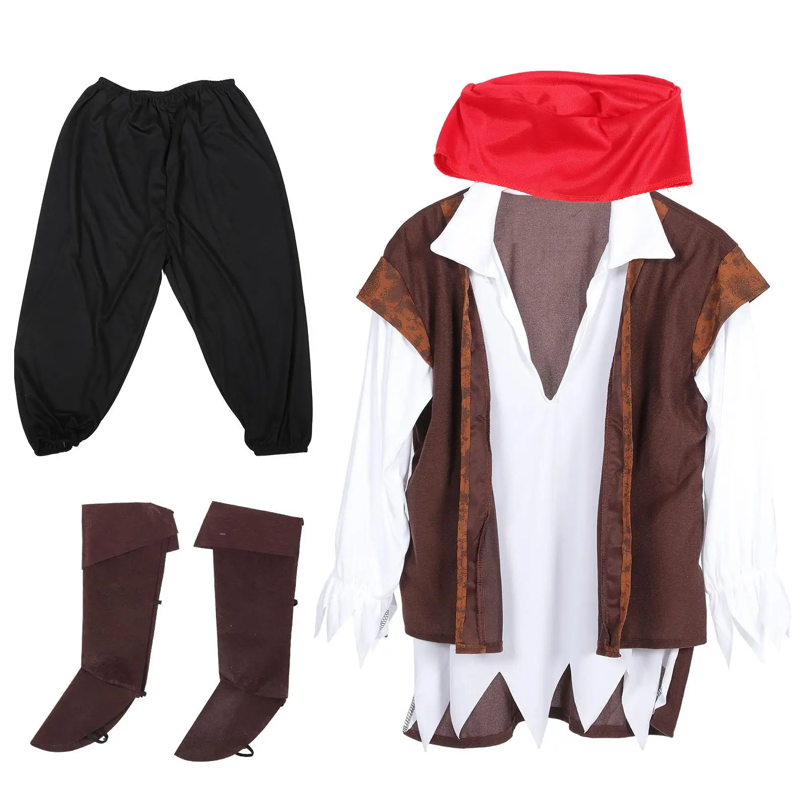 

Pirate Costume Halloween Party Clothes Fabric Props Decorative Pirate Costume Role Play Cosplay Accessories Outfit