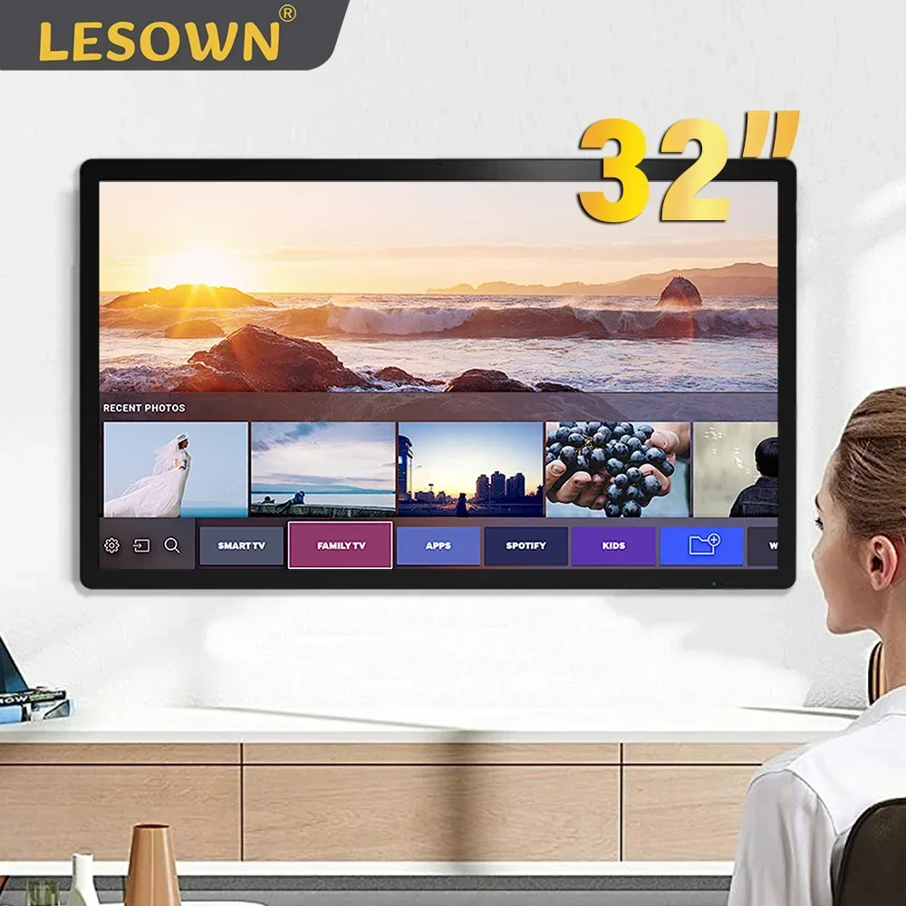 

LESOWN 32 inch Industrial Display 1920x1080 16:9 Touchscreen VGA HDMI USB VESA100 Monitor PC Laptop Auxiliary Screen for TV