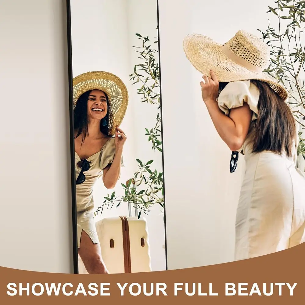 مرآة مقوسة كاملة الطول مع حامل لمدخل المنزل والممر والحمام #2