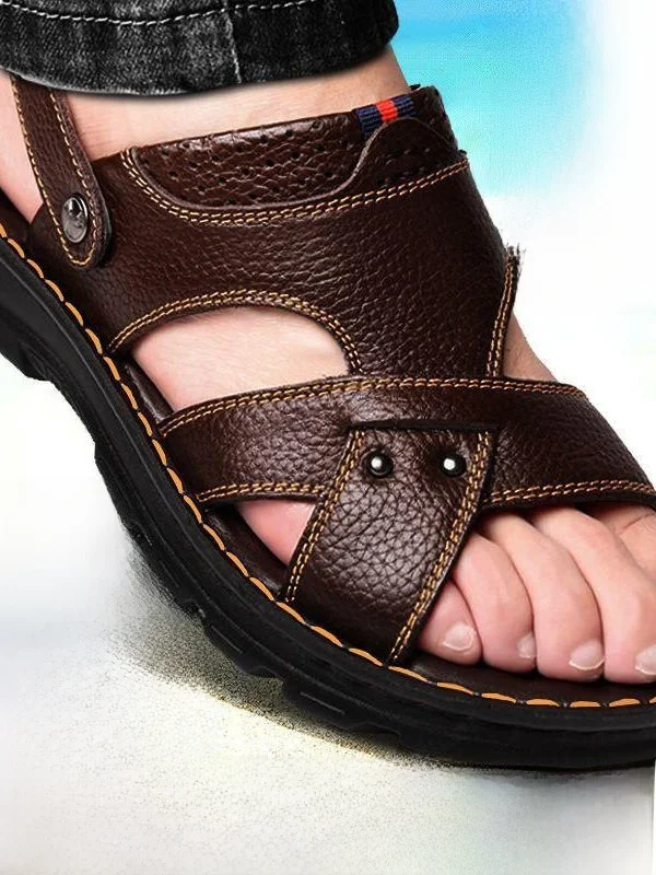 

Men's Summer Sandals Soft Bot Casual Beach oes Anti-Slip Wear-Resistant Dad Slippers Breathable Hollow out Design