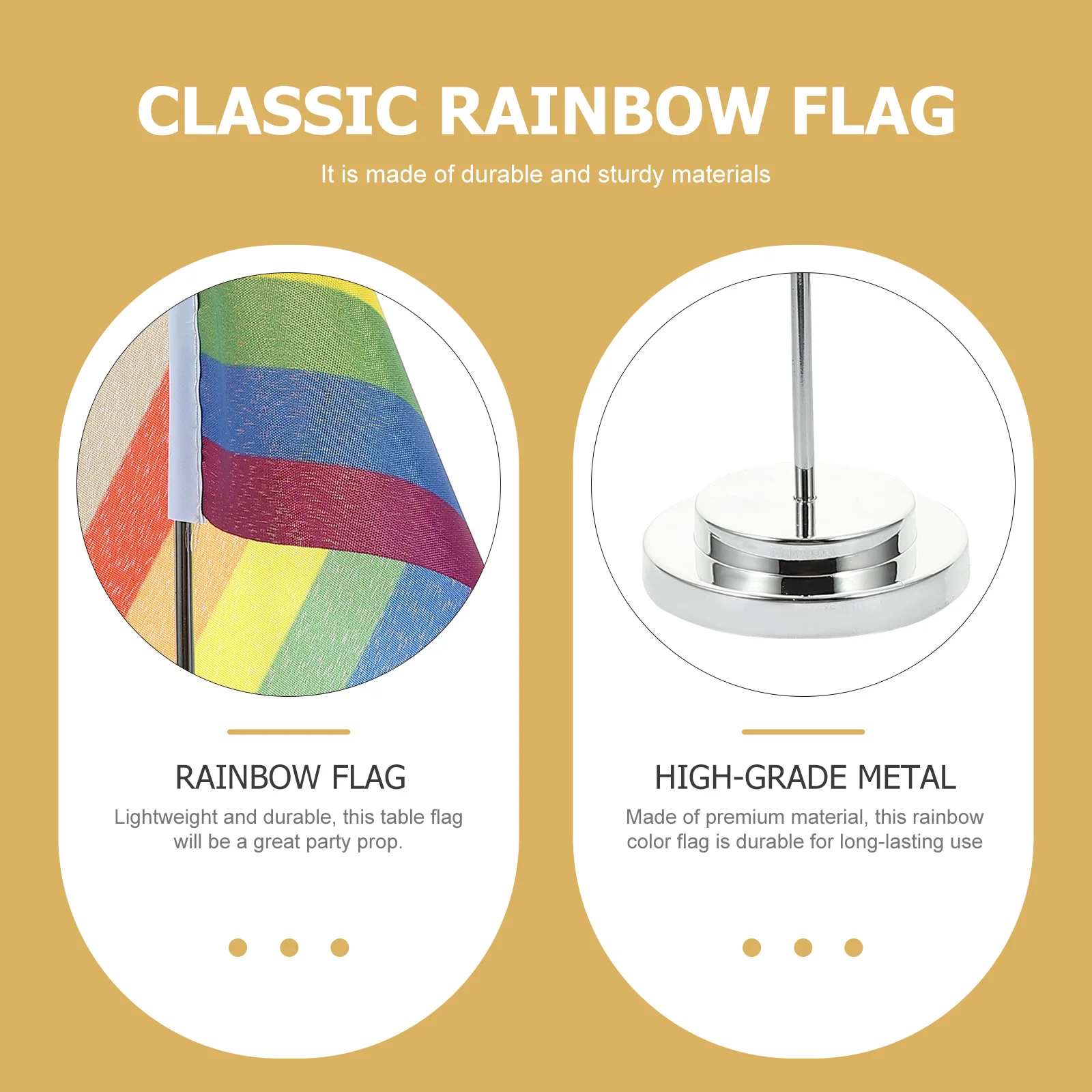 Rainbow Single Pole Table Runner Party Decoration Flags Support Stripe Desk Portable Banner Pride