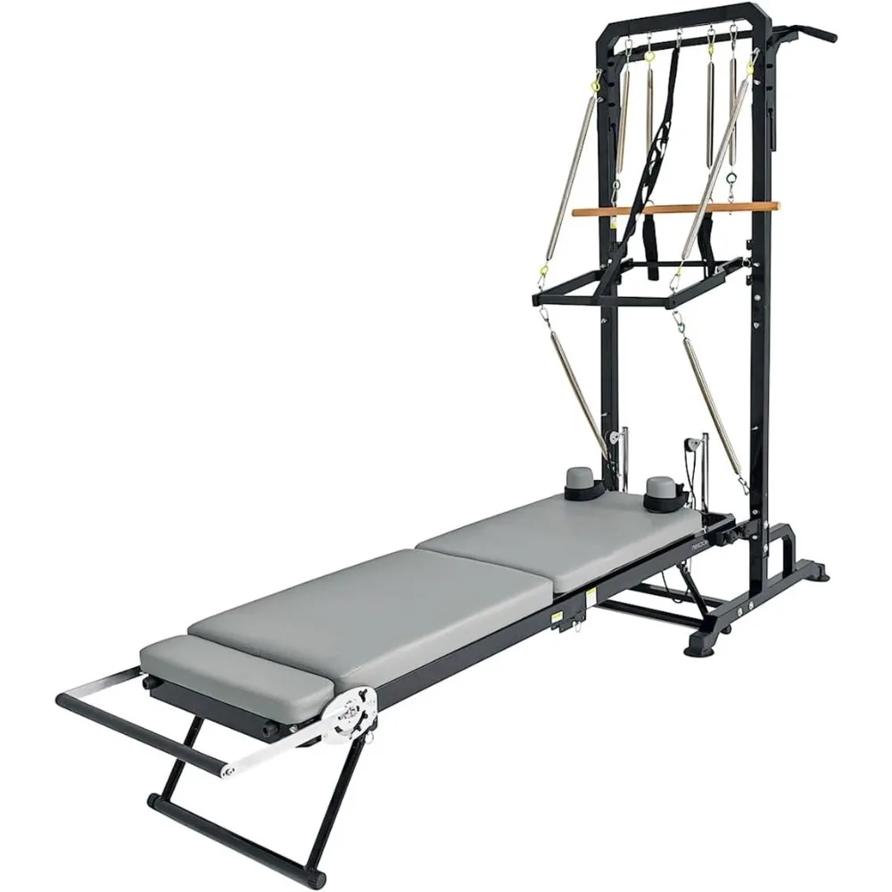 

91" Pilates Reformer Machine Equipment with Spring for Home Workout, Foldable Reformer Pilates for Beginner