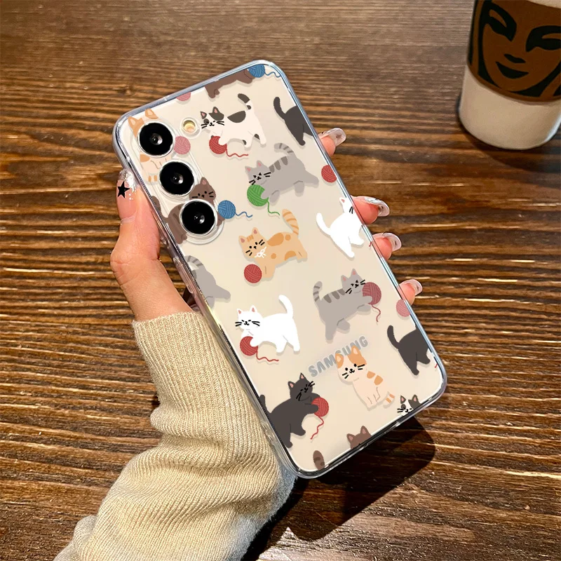 Lustige Cartoon-Dackel-Ball-Katzen-Handyhülle für Samsung Galaxy S26 S25 S24 S23 S22 Plus Ultra Cover S25+ S23+ S22+ S24+ Hüllen