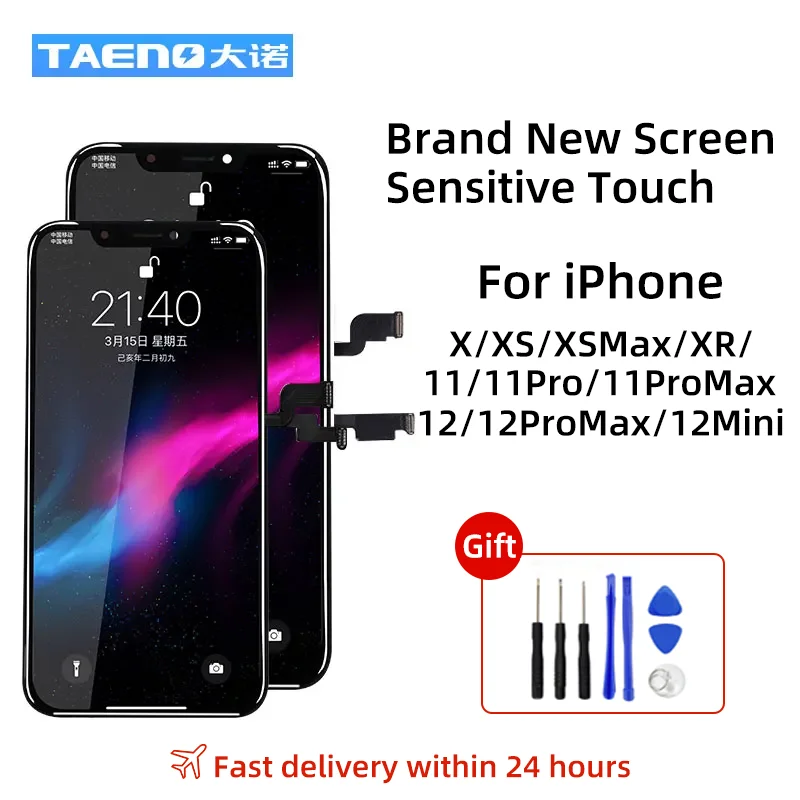 TAENO incell LCD for iPhone 11 Pro Screen for iphone X XR XS MAX 11 12 Pro Max mini Display Replacement With 3D Touch Assembly