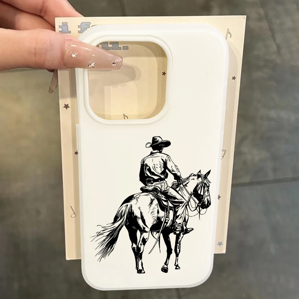 für iPhone 17 16 14 15 11 12 13 Pro Max 7 8 15 16 Plus 17 Air Hüllen Retro Western Cowboy Handyhülle Stoßfeste Silikonhülle – Detail 4