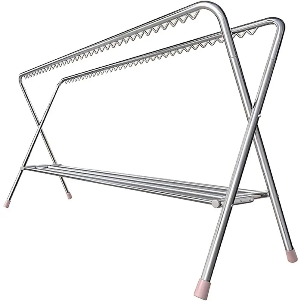 

Прочная сушилка для белья с ветрозащитными крючками, для использования в помещении/на улице, идеально подходит для балкона или двора, большая вместимость для одежды.