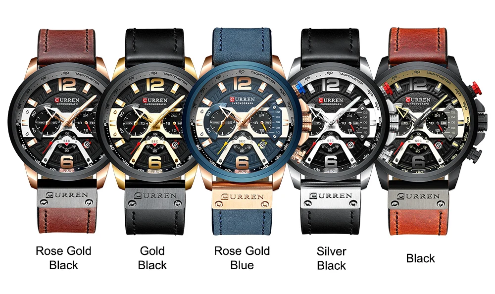 CURREN 8329 Casual Sport Watches for Men Top Brand Luxury Military Leather Wrist Watch Man Clock Fashion Chronograph Wristwatch