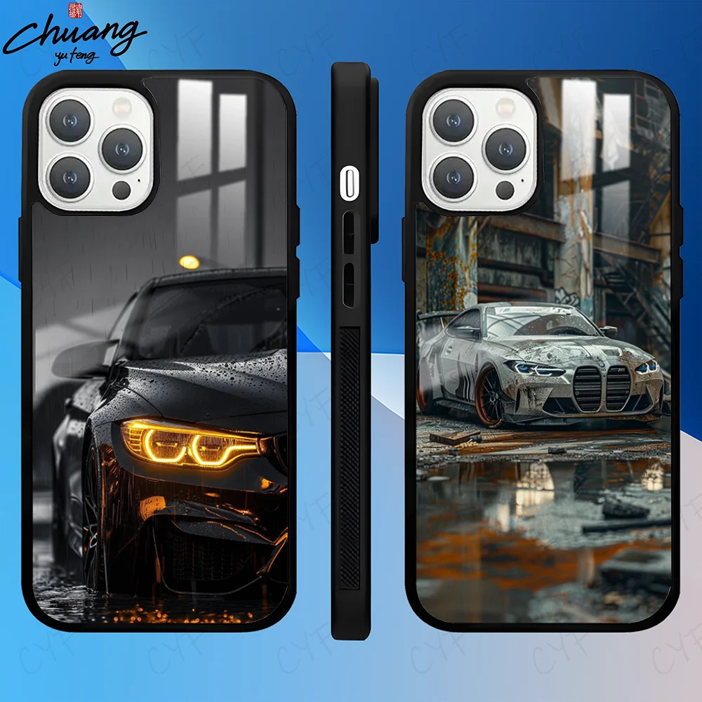 Sport M-3 Car B-BMW-eS Phone Case For iPhone 16 15 14 13 12 11 Pro Max Plus Mini Fashion High Quality mirror phone case