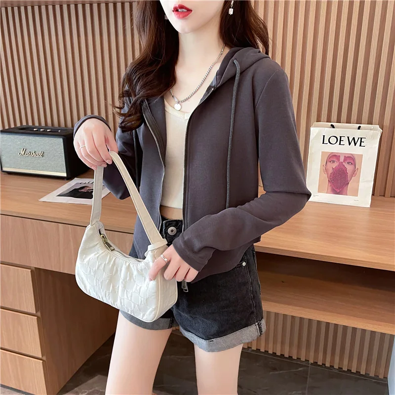 

Толстовки с капюшоном на молнии, одежда в стиле гранж, женская одежда с круглым вырезом в стиле Харадзюку, стильный карман для скейтборда, трикотажная ткань, эластичная винтажная ткань