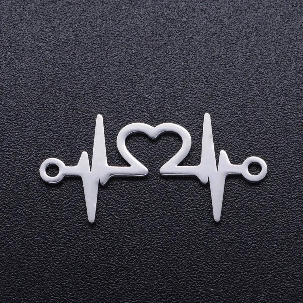 10pcs/lot Music Symbol Stainless Steel DIY Connector Charms Wholesale OEM Connectors Charm Accepted Jewelry Making Connectors