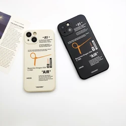 Ins AIR Street Sports Brand Sneakers Phone Case For iPhone13 Pro Max 12 Mini 11 XS XR 7 8 14 15Pro White shoes label Back Cover
