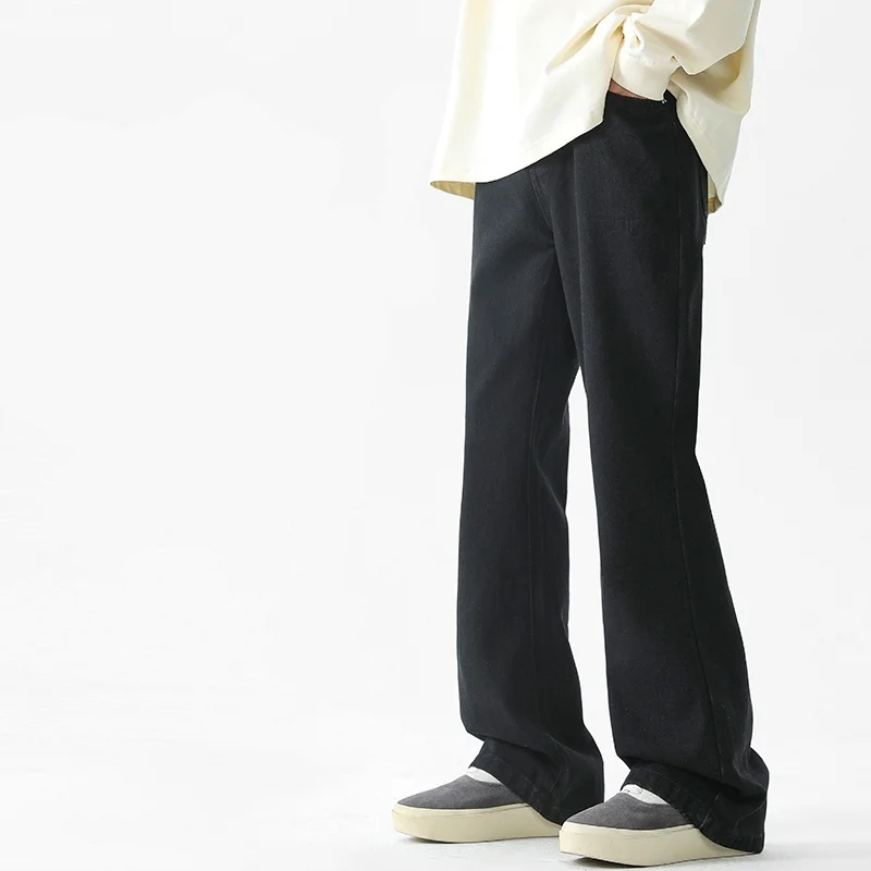 2025 Spring/Summer New Men's Micro flared Cowboy Pants Street Wear Blue American Style Men's Pants Full length flared Pants Men'