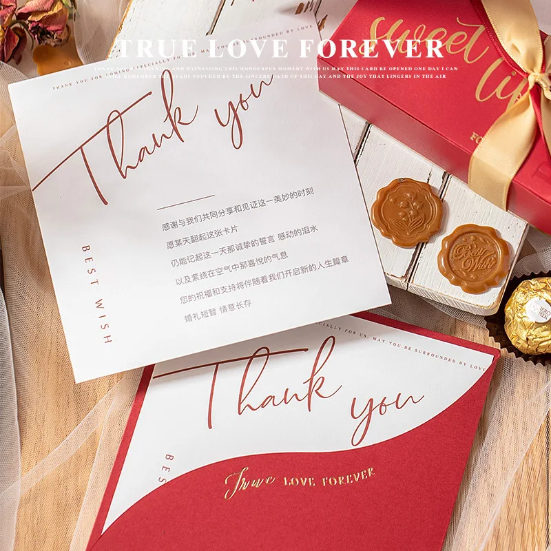 Customized. Ins-style Elegant Three-piece Set Wedding Simple Invitation Card Thank You Card Direct Sale Wedding Candy Box
