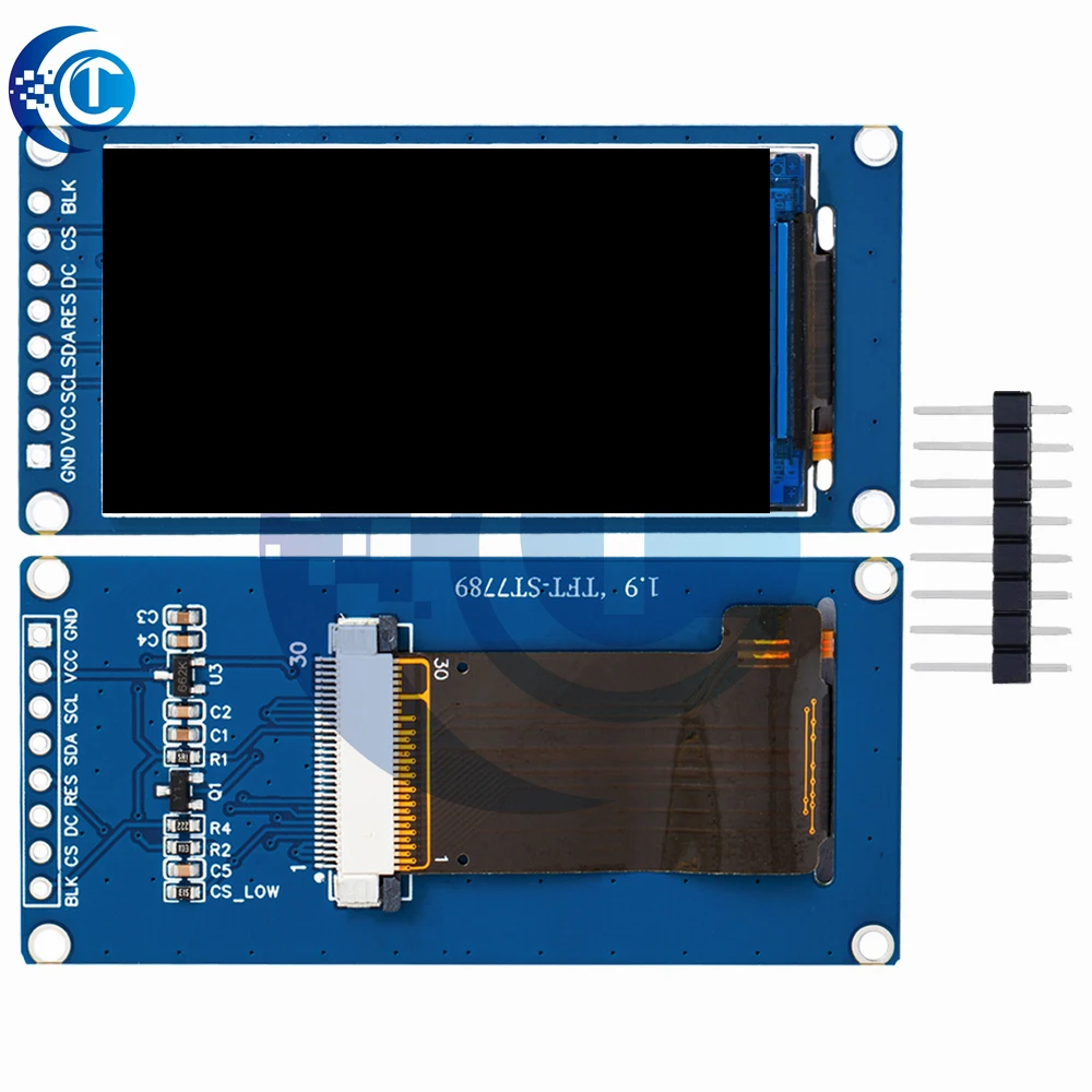 1PCS New 1.9 inch IPS full angle TFT display screen LCD screen color display module SPI serial port high-definition 170x320