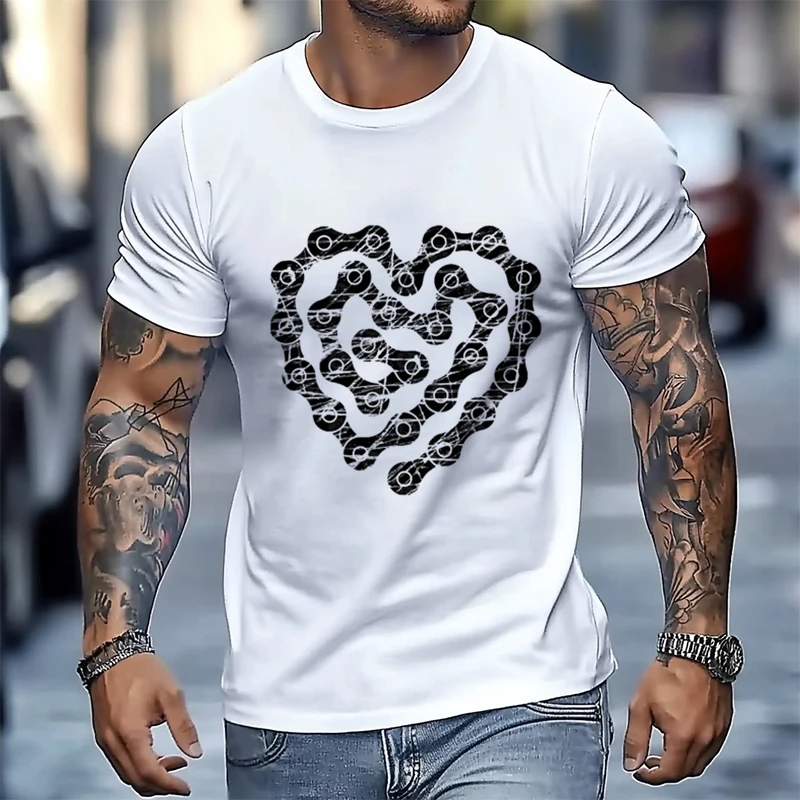 السائق القلب تي شيرت كلاسيكي دراجة نارية الشارع تي شيرت 100% القطن س الرقبة بلايز قصيرة الأكمام عادية رجالي تيز الجرافيك التي شيرت #2