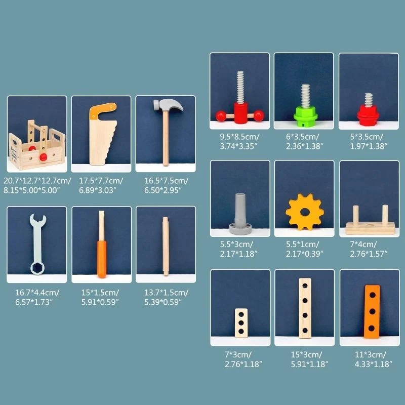 Crianças carpinteiro reparação conjunto ferramentas realista caixa ferramentas aprendizagem brinquedo crianças