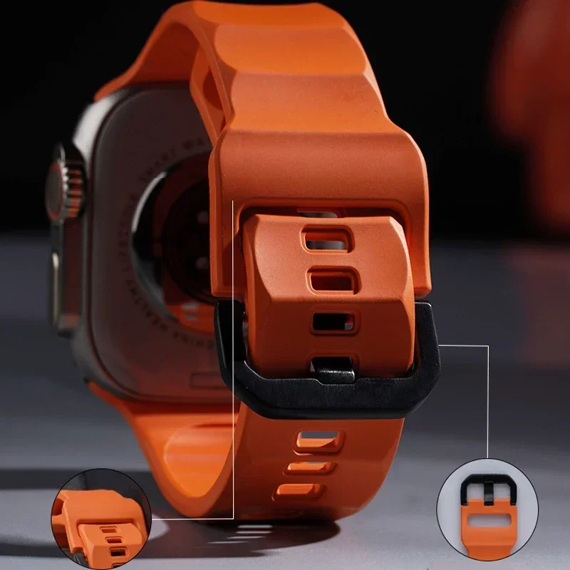 Силиконовый ремешок для Apple Watch Ultra 2 49 мм 10 42 мм 46 мм Спортивный сменный браслет для iwatch 9 8 7 6 SE 45 мм 44 мм 41 мм 40 мм