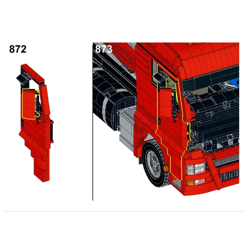 

MOC-51908 Red RC City Hooklift Truck Building Block Model 3574 Building Block Parts Kids Birthday Building Block Toy Gift