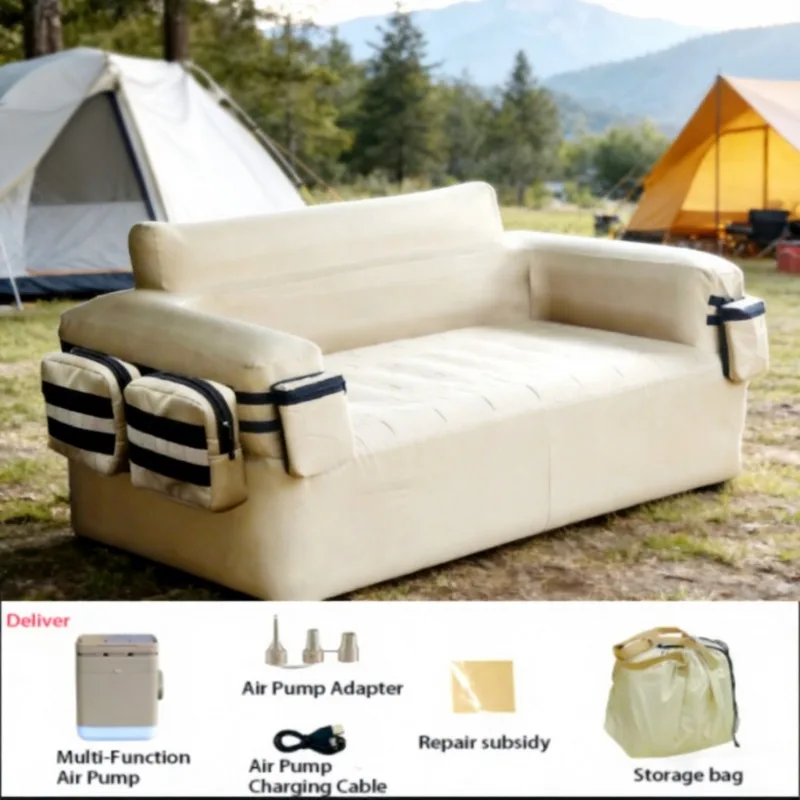 Camping double electric inflatable PVC covered sofa 1000D high density Oxford cloth