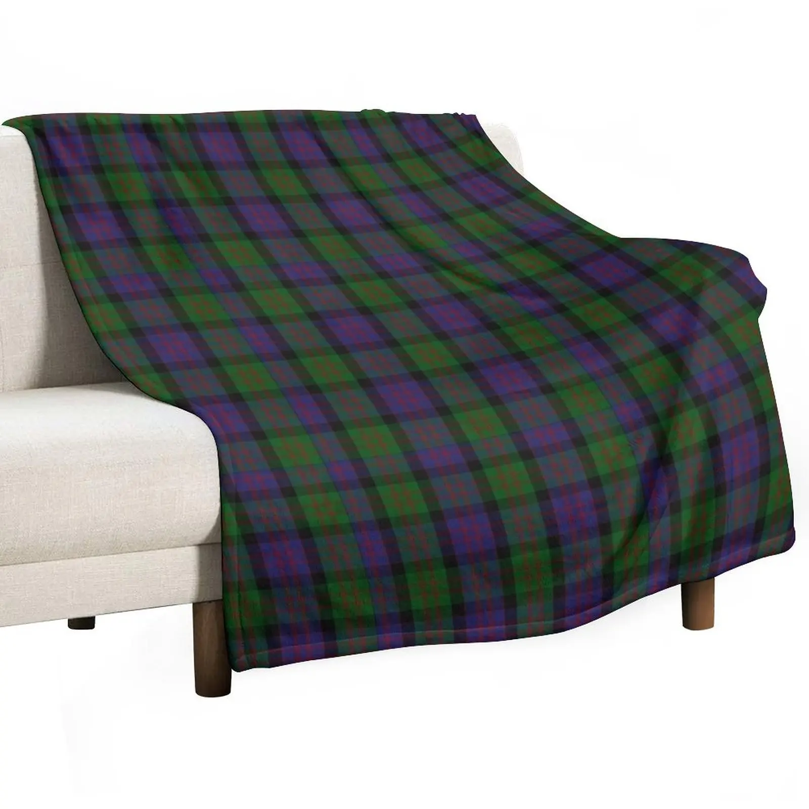 MacDonald Clan Tartan Throw Blanket Flannel Fabric Soft Beds Hairys Blankets