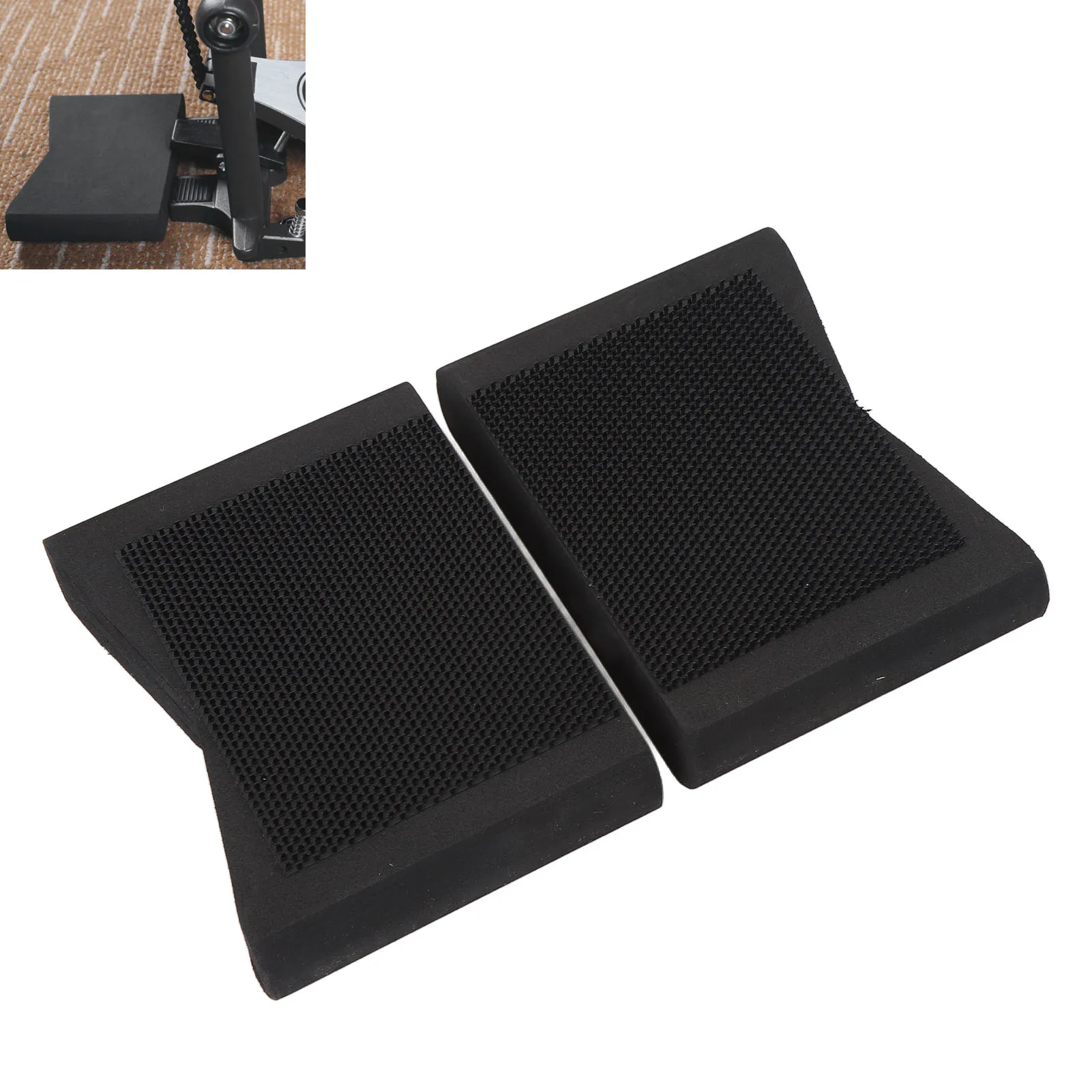 

2 Pcs Drum Pedal Block Slide Prevention Nylon Hook Loop Fastener Soft EVA Foam Hi Hat and Pedal Anchor System