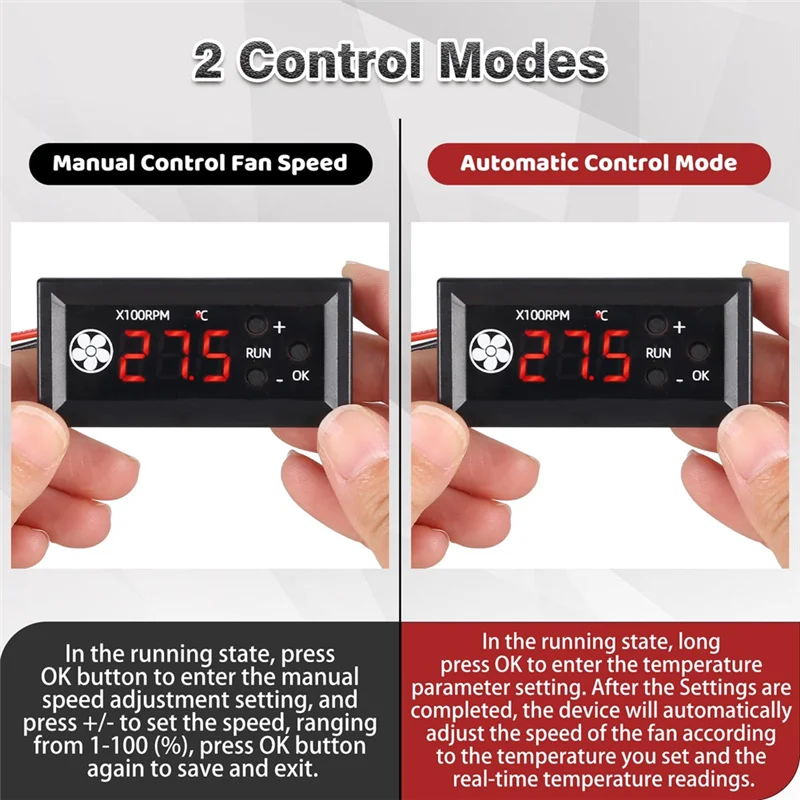 Y43A-Fan Speed Controller Module DC 12V, 4-Wire PWM With Built-In Temperature Probe For 3A PC Use