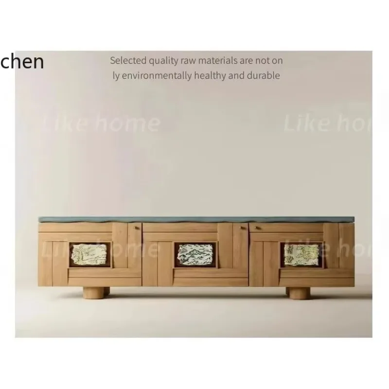 

ZMLmedieval solid wood chest cabinet multi-functional dining side cabinet household living room locker