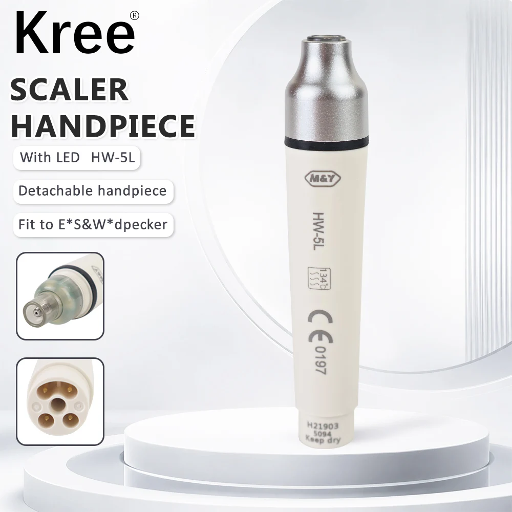 Dental Metal Head Ultrasonic Scaler Handpiece Fit E*S HW-5L Handle With Light LED Cleaning Pen Dentistry Teeth whitening Tools