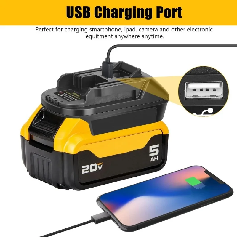 Battery Adapter For Milwaukee Dewalt to For Makita 18v Li-ion Brushless Tools Converter With USB(Not include tools and battery)