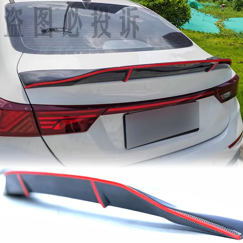 لكيا K3 سيراتو فورتي 19-24 سنة سيدان الجذع المفسد ألياف الكربون الحقيقية أجنحة خلفية ضبط طقم الجسم الخارجي اكسسوارات R نمط