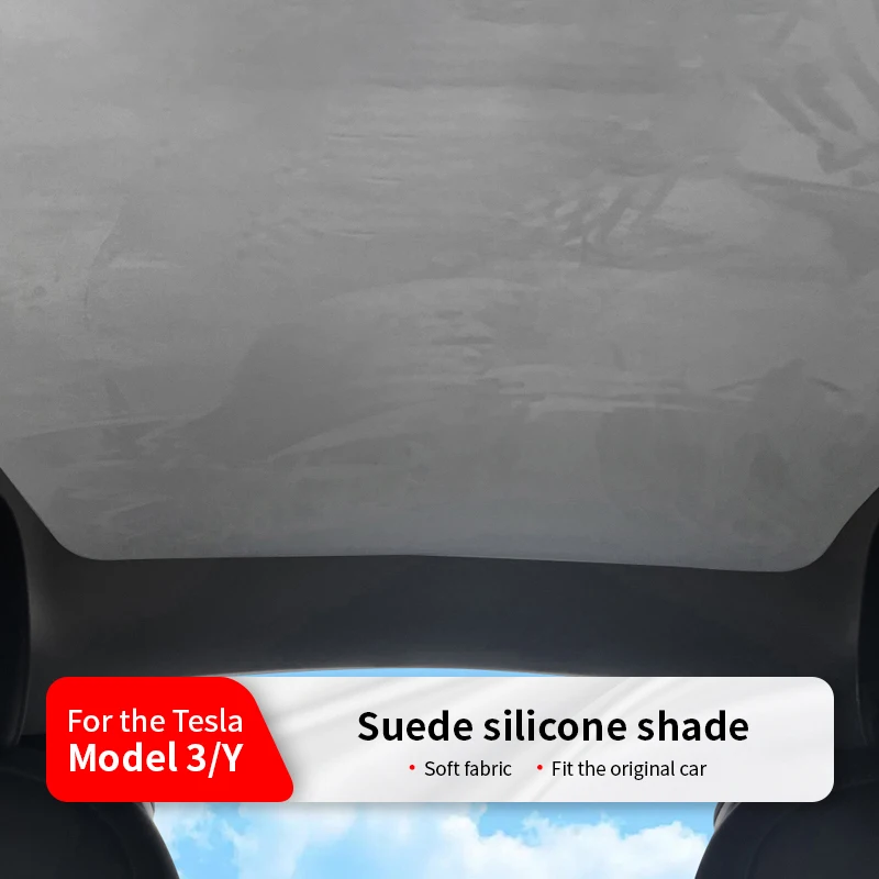 

Для Tesla 2016-2025 Model 3, утолщенный замшевый сегментированный солнцезащитный козырек на крыше, специальный солнцезащитный крем, теплоизоляционный солнцезащитный козырек для крыши автомобиля