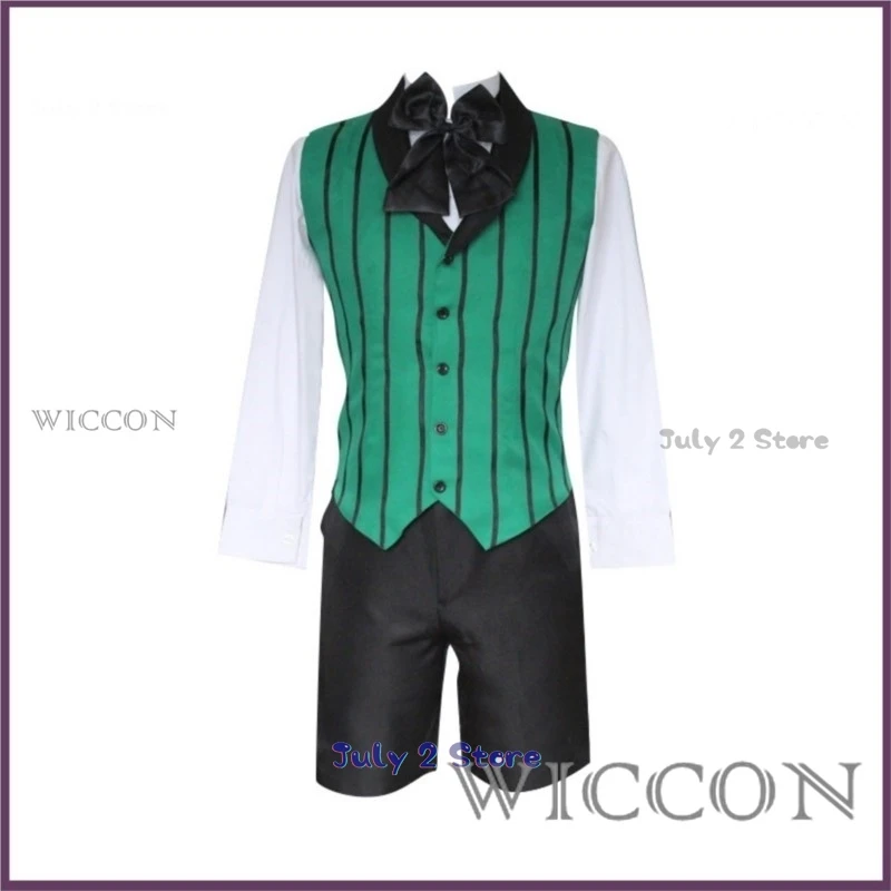 อะนิเมะบัตเลอร์สีดํา Alois Trancy คอสเพลย์ชุดวิกผม Tailcoat Coat เสื้อกั๊กชุดเต็มชุดผู้ใหญ่ชายฮาโลวีน Carnival ชุด