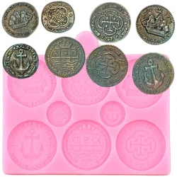 Treasure Coins Silicone Molds Fondant Cake Decorating Tools Candy Polymer Clay Chocolate Gumpaste Moulds